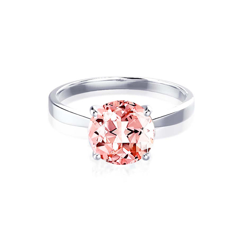 LOTTIE - Chatham® Round Champagne True Sapphire Solitaire Engagement Ring 950 Platinum