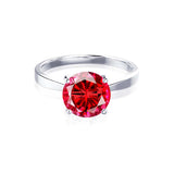 LOTTIE - Chatham® Round Ruby Solitaire Engagement Ring 950 Platinum