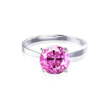 LOTTIE - Chatham® Round Pink Sapphire Solitaire Engagement Ring 950 Platinum