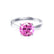 LOTTIE - Round Pink Sapphire Solitaire Engagement Ring 950 Platinum