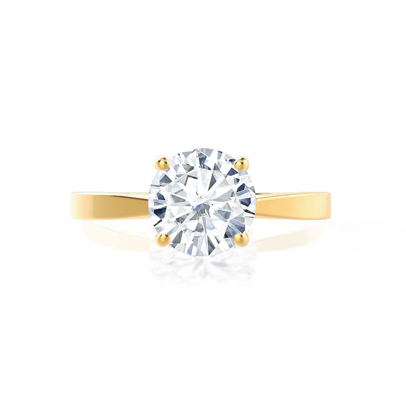 LOTTIE - Round Natural Diamond 4 Claw Solitaire 18k Yellow Gold