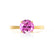 LOTTIE - Round Pink Sapphire Solitaire Engagement Ring 18k Yellow Gold
