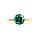LOTTIE - Chatham® Round Emerald Solitaire Engagement Ring 18k Yellow Gold