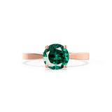 LOTTIE - Chatham® Round Emerald Solitaire Engagement Ring 18k Rose Gold