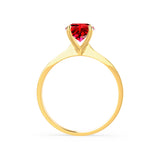 LOTTIE - Chatham® Round Ruby Solitaire Engagement Ring 18k Yellow Gold