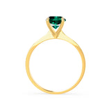 LOTTIE - Chatham® Round Emerald Solitaire Engagement Ring 18k Yellow Gold
