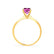 LOTTIE - Round Pink Sapphire Solitaire Engagement Ring 18k Yellow Gold