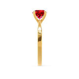 LOTTIE - Chatham® Round Ruby Solitaire Engagement Ring 18k Yellow Gold