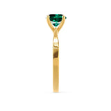 LOTTIE - Chatham® Round Emerald Solitaire Engagement Ring 18k Yellow Gold
