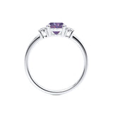 LOUELLA - Chatham® Oval Alexandrite Oval Petite Trilogy Engagement Ring 18k White Gold