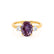 LOUELLA - Oval Alexandrite Oval Petite Trilogy Engagement Ring 18k Yellow Gold