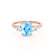 LOUELLA - Oval Aqua Spinel Oval Petite Trilogy Engagement Ring 18k Rose Gold