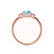 LOUELLA - Oval Aqua Spinel Oval Petite Trilogy Engagement Ring 18k Rose Gold