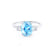 LOUELLA - Oval Aqua Spinel Oval Petite Trilogy Engagement Ring 950 Platinum
