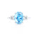 LOUELLA - Oval Aqua Spinel Oval Petite Trilogy Engagement Ring 950 Platinum