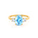 LOUELLA - Oval Aqua Spinel Oval Petite Trilogy Engagement Ring 18k Yellow Gold