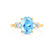 LOUELLA - Oval Aqua Spinel Oval Petite Trilogy Engagement Ring 18k Yellow Gold