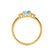 LOUELLA - Oval Aqua Spinel Oval Petite Trilogy Engagement Ring 18k Yellow Gold