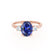 LOUELLA - Oval Blue Sapphire Oval Petite Trilogy Engagement Ring 18k Rose Gold