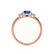 LOUELLA - Oval Blue Sapphire Oval Petite Trilogy Engagement Ring 18k Rose Gold