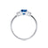 LOUELLA - Oval Blue Sapphire Oval Petite Trilogy Engagement Ring 18k White Gold