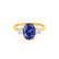 LOUELLA - Oval Blue Sapphire Oval Petite Trilogy Engagement Ring 18k Yellow Gold