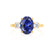 LOUELLA - Oval Blue Sapphire Oval Petite Trilogy Engagement Ring 18k Yellow Gold