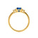 LOUELLA - Oval Blue Sapphire Oval Petite Trilogy Engagement Ring 18k Yellow Gold