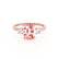 LOUELLA - Oval Champagne Sapphire Oval Petite Trilogy Engagement Ring 18k Rose Gold