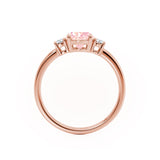 LOUELLA - Chatham® Oval Champagne Sapphire Oval Petite Trilogy Engagement Ring 18k Rose Gold