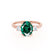 LOUELLA - Oval Emerald Oval Petite Trilogy Engagement Ring 18k Rose Gold