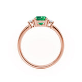 LOUELLA - Chatham® Oval Emerald Oval Petite Trilogy Engagement Ring 18k Rose Gold