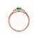 LOUELLA - Oval Emerald Oval Petite Trilogy Engagement Ring 18k Rose Gold