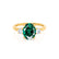 LOUELLA - Oval Emerald Oval Petite Trilogy Engagement Ring 18k Yellow Gold