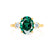 LOUELLA - Oval Emerald Oval Petite Trilogy Engagement Ring 18k Yellow Gold