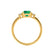 LOUELLA - Oval Emerald Oval Petite Trilogy Engagement Ring 18k Yellow Gold