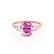 LOUELLA - Oval Pink Sapphire Oval Petite Trilogy Engagement Ring 18k Rose Gold