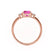 LOUELLA - Oval Pink Sapphire Oval Petite Trilogy Engagement Ring 18k Rose Gold