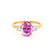LOUELLA - Oval Pink Sapphire Oval Petite Trilogy Engagement Ring 18k Yellow Gold