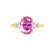LOUELLA - Oval Pink Sapphire Oval Petite Trilogy Engagement Ring 18k Yellow Gold