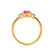 LOUELLA - Oval Pink Sapphire Oval Petite Trilogy Engagement Ring 18k Yellow Gold