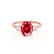 LOUELLA - Oval Ruby Oval Petite Trilogy Engagement Ring 18k Rose Gold