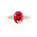 LOUELLA - Oval Ruby Oval Petite Trilogy Engagement Ring 18k Rose Gold