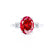 LOUELLA - Oval Ruby Oval Petite Trilogy Engagement Ring 950 Platinum