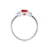 LOUELLA - Oval Ruby Oval Petite Trilogy Engagement Ring 950 Platinum