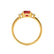 LOUELLA - Oval Ruby Oval Petite Trilogy Engagement Ring 18k Yellow Gold