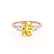 LOUELLA - Oval Yellow Sapphire Oval Petite Trilogy Engagement Ring 18k Rose Gold