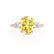LOUELLA - Oval Yellow Sapphire Oval Petite Trilogy Engagement Ring 18k Rose Gold