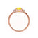 LOUELLA - Oval Yellow Sapphire Oval Petite Trilogy Engagement Ring 18k Rose Gold
