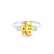 LOUELLA - Oval Yellow Sapphire Oval Petite Trilogy Engagement Ring 18k White Gold